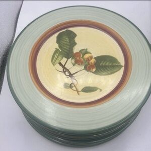 Villeroy & Boch Green and Yellow 8” Salad Plates French Country Portugal